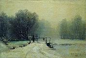 Мещерский А. И. Зимний пейзаж с мостиком. 1885
