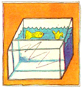 Фокус с аквариумом и золотыми рыбками