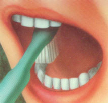 Чистка жевательной поверхности зубов