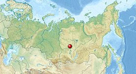 Место падения Тунгусского метеорита на карте
