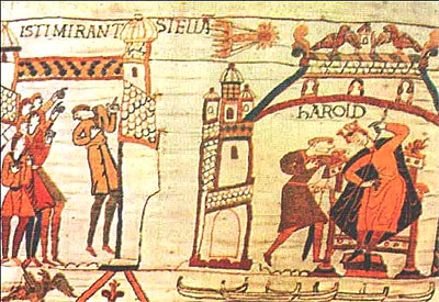 Средневековый гобелен, изображающий комету Галлея